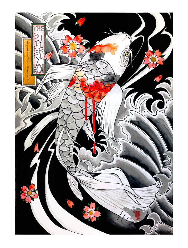 The Butterfly Koi, an art